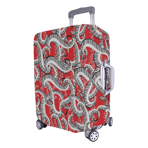 Luggage Cover Curvy Piano Print Red Luggage Cover/Large 26"-28"