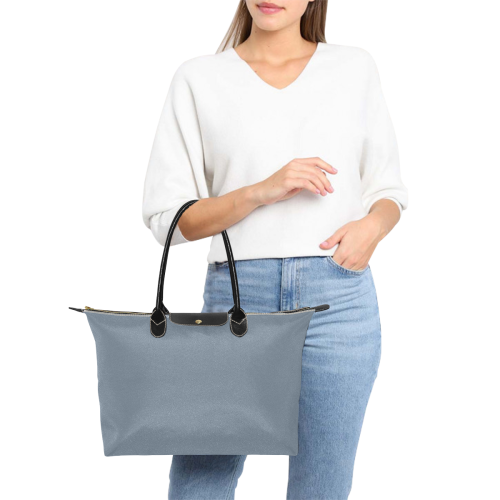 color slate grey Single-Shoulder Lady Handbag (Model 1714)