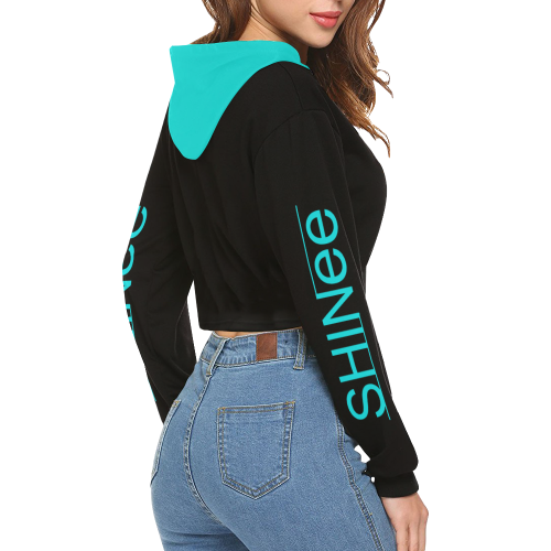 Shinee All Over Print Crop Hoodie for Women (Model H22)