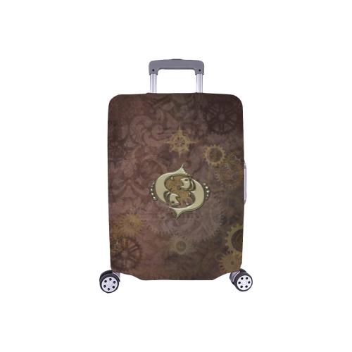 Steampunk Zodiac Fish Luggage Cover/Small 18"-21"