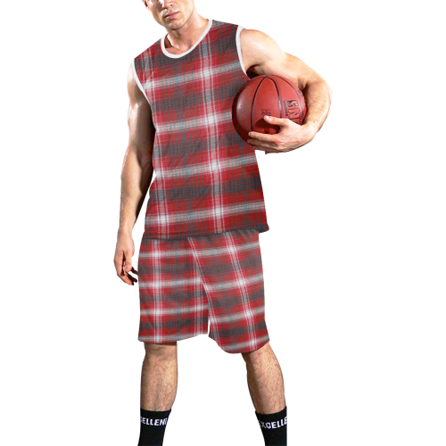 PLAID-322 All Over Print Basketball Uniform