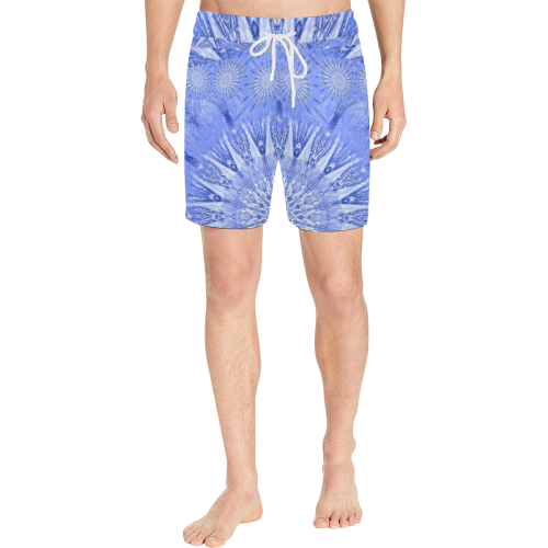 boho blue purple Men's Mid-Length Swim Shorts (Model L39)