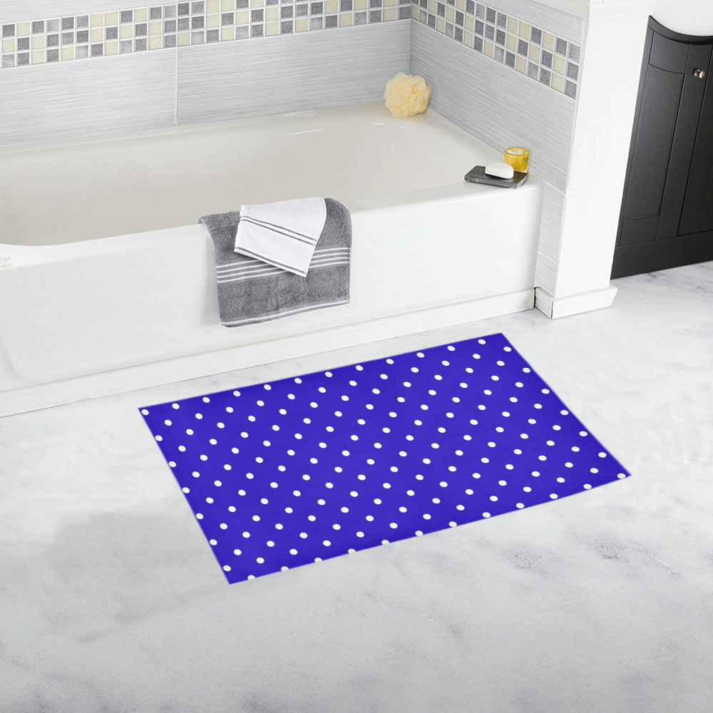 little dots royal blue Bath Rug 16''x 28'' ID D3595241