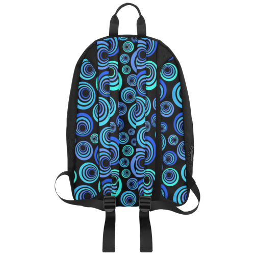 Retro Psychedelic Pretty Blue Pattern Large Capacity Travel Backpack (Model 1691)