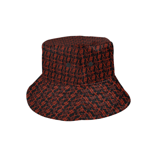 NUMBERS Collection Symbols Red/Black All Over Print Bucket Hat for Men