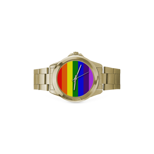 Rainbow Flag (Gay Pride - LGBTQIA+) Custom Gilt Watch(Model 101)