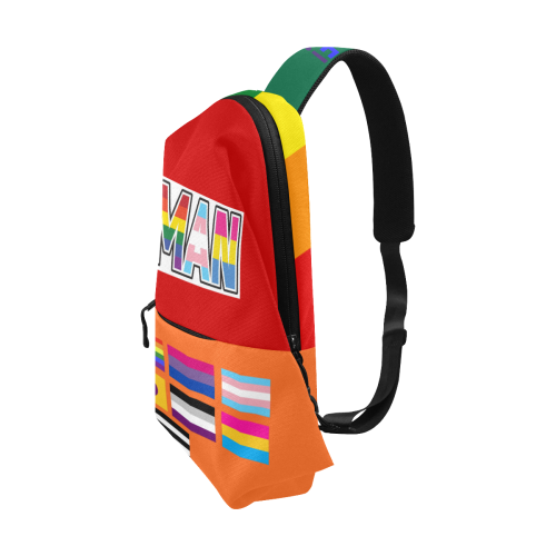 LGBTQ Patched Chest Bag Multi Colored Chest Bag (Model 1678)