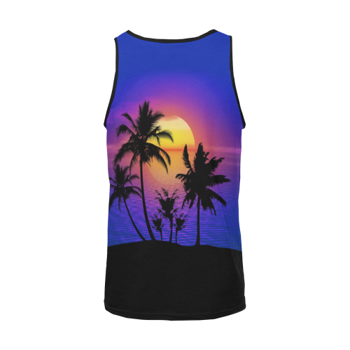 Tropical Sunset Palm Trees Men's All Over Print Tank Top (Model T57)