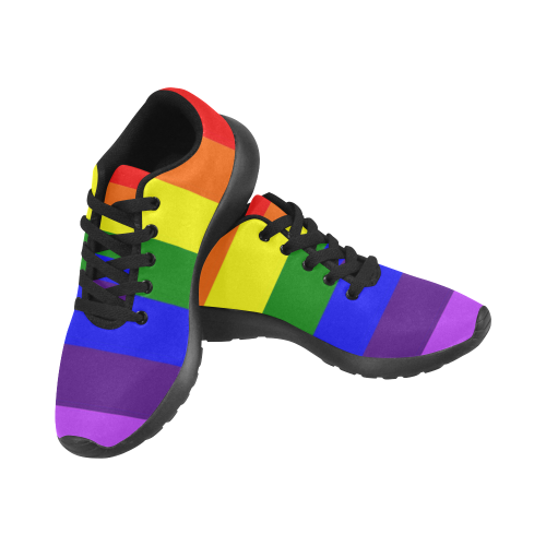 Rainbow Flag (Gay Pride - LGBTQIA+) Men's Running Shoes/Large Size (Model 020)