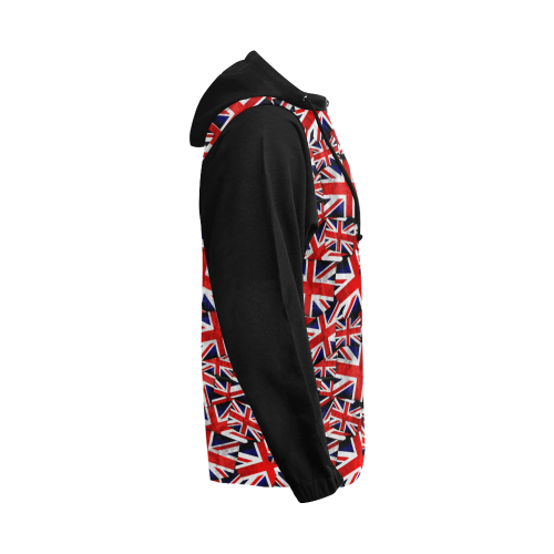Union Jack British UK Flag (Vest Style) Black All Over Print Full Zip Hoodie for Men (Model H14)