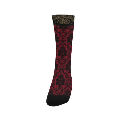 Gothic Victorian Black'n Red Pattern Men's Custom Socks