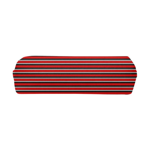 Stripes Black, Red and White Pencil Pouch/Small (Model 1681)