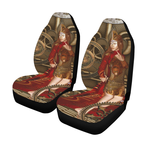 Steampunk, awesome steam lady Car Seat Covers (Set of 2)