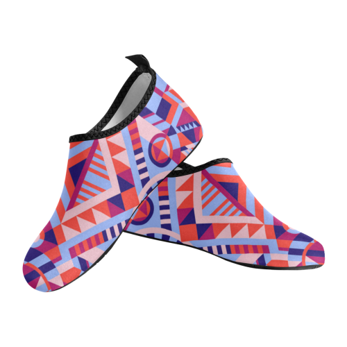 Modern Geometric Pattern Women's Slip-On Water Shoes (Model 056)