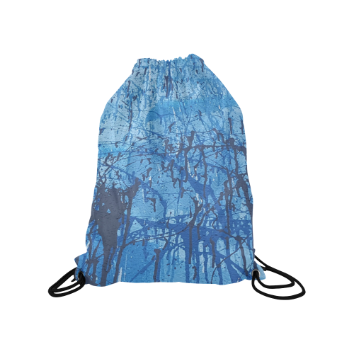 Blue splatters Medium Drawstring Bag Model 1604 (Twin Sides) 13.8"(W) * 18.1"(H)