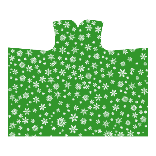 Christmas White Snowflakes on Green Hooded Blanket 60''x50''