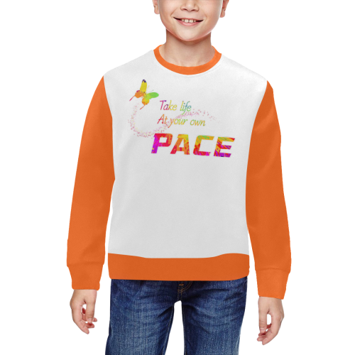 Girls PACE Sweater All Over Print Crewneck Sweatshirt for Kids (Model H29)