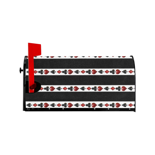 Playing Card Symbols Stripes Mailbox Cover