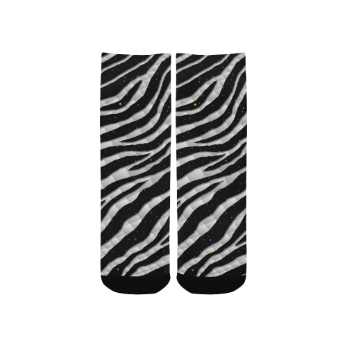Ripped SpaceTime Stripes - White Kids' Custom Socks