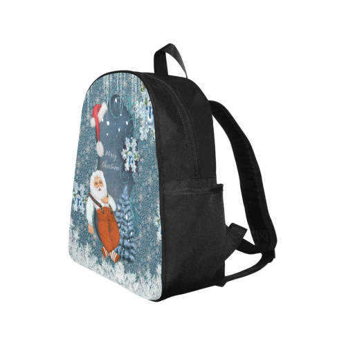 Funny Santa Claus Multi-Pocket Fabric Backpack (Model 1684)