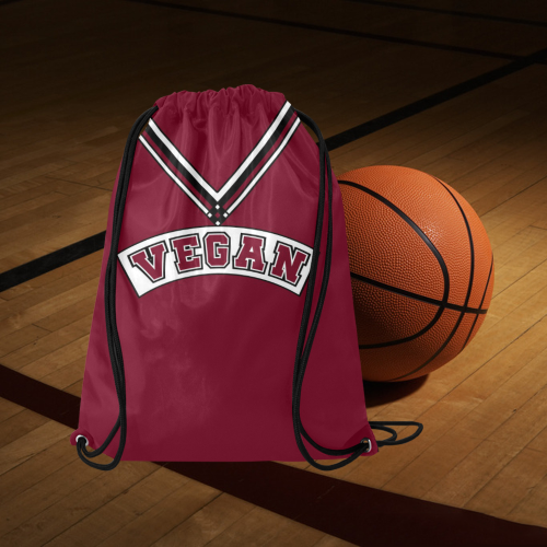 Vegan Cheerleader Medium Drawstring Bag Model 1604 (Twin Sides) 13.8"(W) * 18.1"(H)