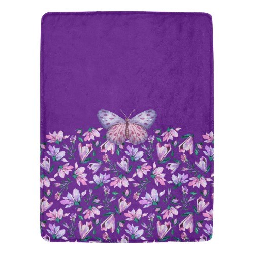 Purple Spring Butterfly Ultra-Soft Micro Fleece Blanket 60"x80"