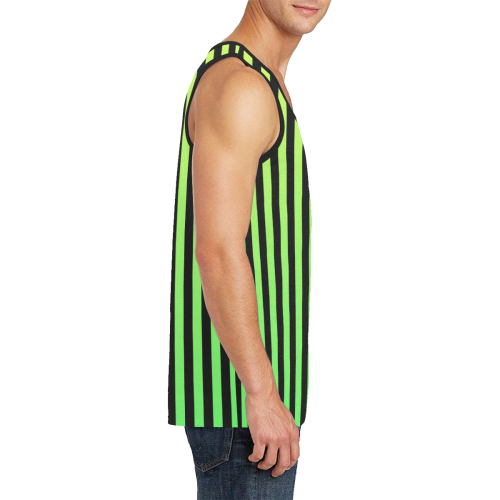 Green Ombre on Black Men's All Over Print Tank Top (Model T57)