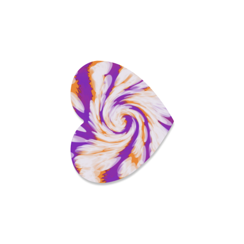 Purple Orange Tie Dye Swirl Abstract Heart Coaster
