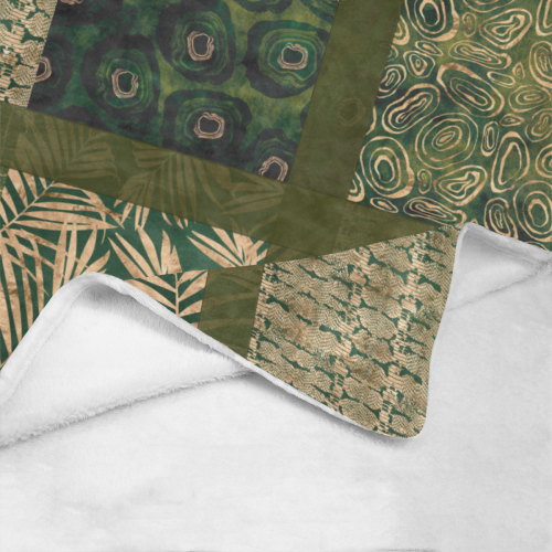 Green  Python Jungle Patchwork Ultra-Soft Micro Fleece Blanket 50"x60"