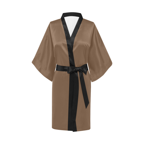 dark coffee brown with black belt Kimono Robe