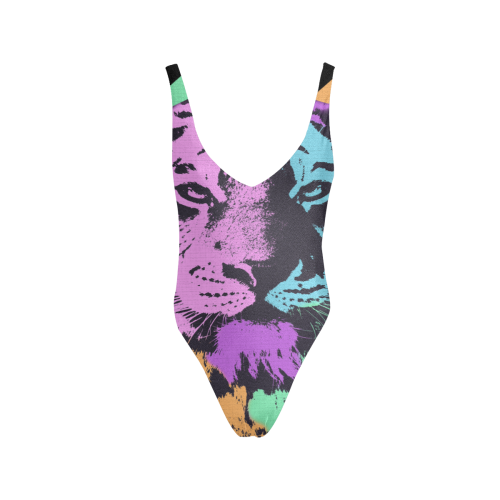 TIGER ART COLORFUL Sexy Low Back One-Piece Swimsuit (Model S09)