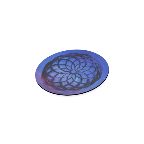 Mystical Orb Blue Purple Round Coaster