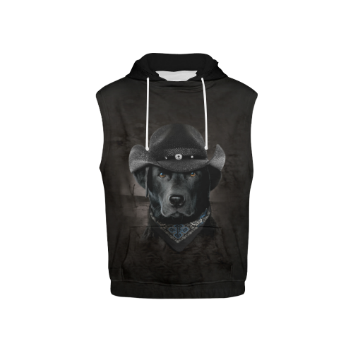 Lab Cowboy All Over Print Sleeveless Hoodie for Kid (Model H15)