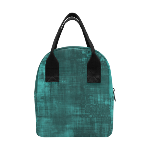 Turquoise Green Grunge Zipper Lunch Bag (Model 1689)