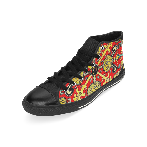 Armenian Folk Art High Top Canvas Shoes for Kid (Model 017)