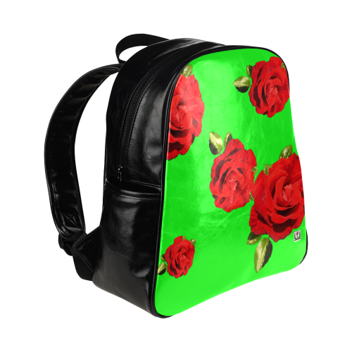Fairlings Delight's Floral Luxury Collection- Red Rose Multi-Pockets Backpack 53086b12 Multi-Pockets Backpack (Model 1636)
