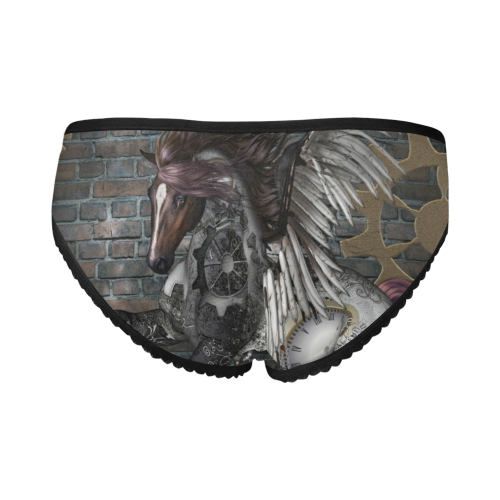 Steampunk, awesome steampunk horse with wings Women's All Over Print Girl Briefs (Model L14)