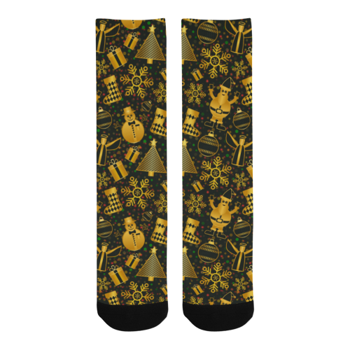 Golden Christmas Icons Men's Custom Socks