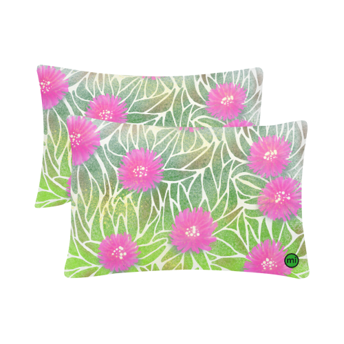 Pink Ice Flower Plant. Inspired by California. Custom Pillow Case 20"x 30" (One Side) (Set of 2)