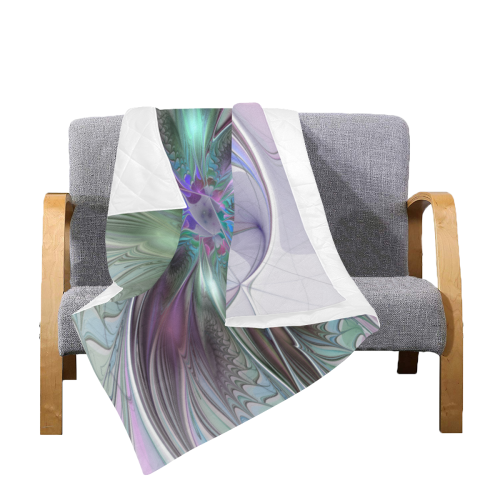 Colorful Fantasy Abstract Modern Fractal Art Flower Quilt 50"x60"