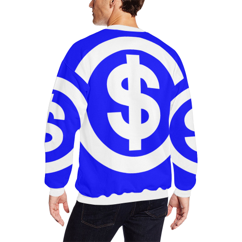 DOLLAR SIGNS 2 Men's Oversized Fleece Crew Sweatshirt (Model H18)
