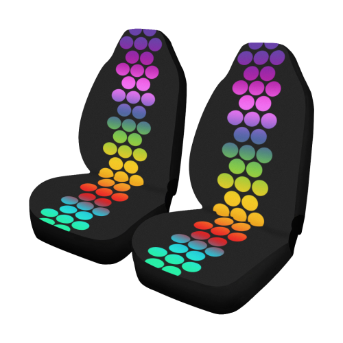 Big Dots Border Gradients Colored Car Seat Covers (Set of 2)
