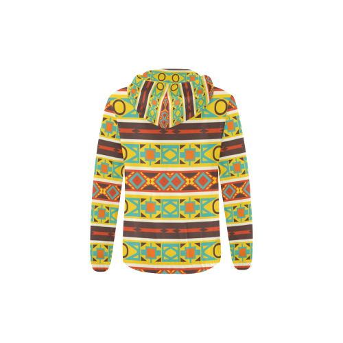 Ovals rhombus and squares All Over Print Full Zip Hoodie for Kid (Model H14)