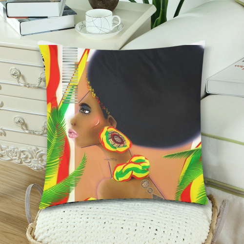 jama queen Custom Zippered Pillow Cases 18"x 18" (Twin Sides) (Set of 2)