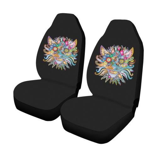 Rainbow Flower Cat Car Seat Covers (Set of 2)