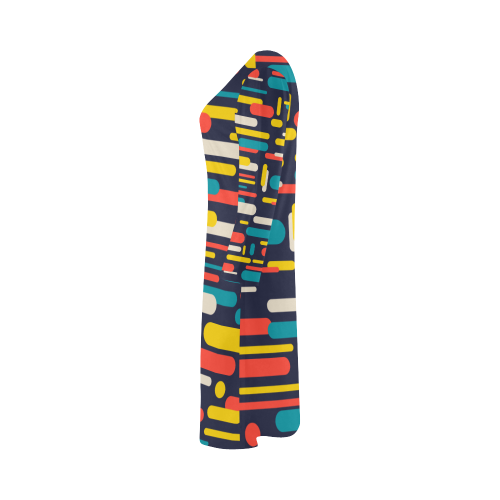 Colorful Rectangles Bateau A-Line Skirt (D21)