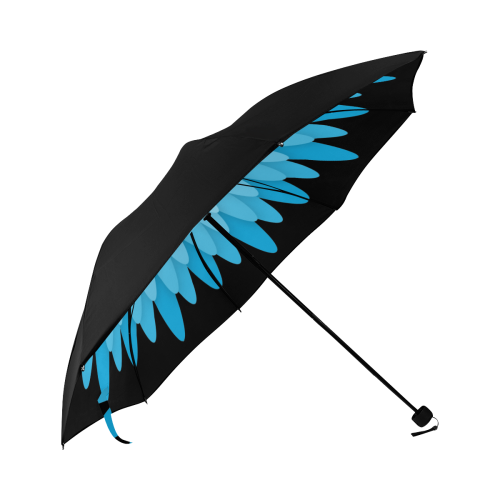 Flower Of Paper Cut - Turquoise Anti-UV Foldable Umbrella (Underside Printing) (U07)