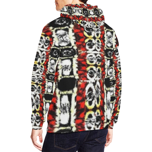 Wild Colors red and black design by FlipStylez Designs All Over Print Hoodie for Men/Large Size (USA Size) (Model H13)
