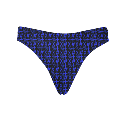 NUMBERS Collection Symbols Blue Women's All Over Print Thongs (Model L30)