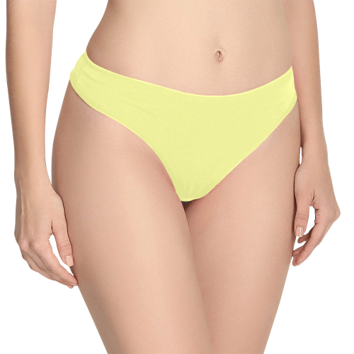 color canary yellow Women's All Over Print Thongs (Model L30)